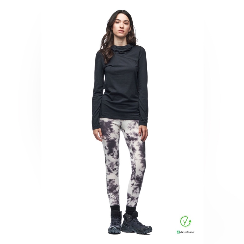 Indyeva NWT Fusta Dri-Release Long Sleeve Black Hooded Athletic‎ Top- Size Small